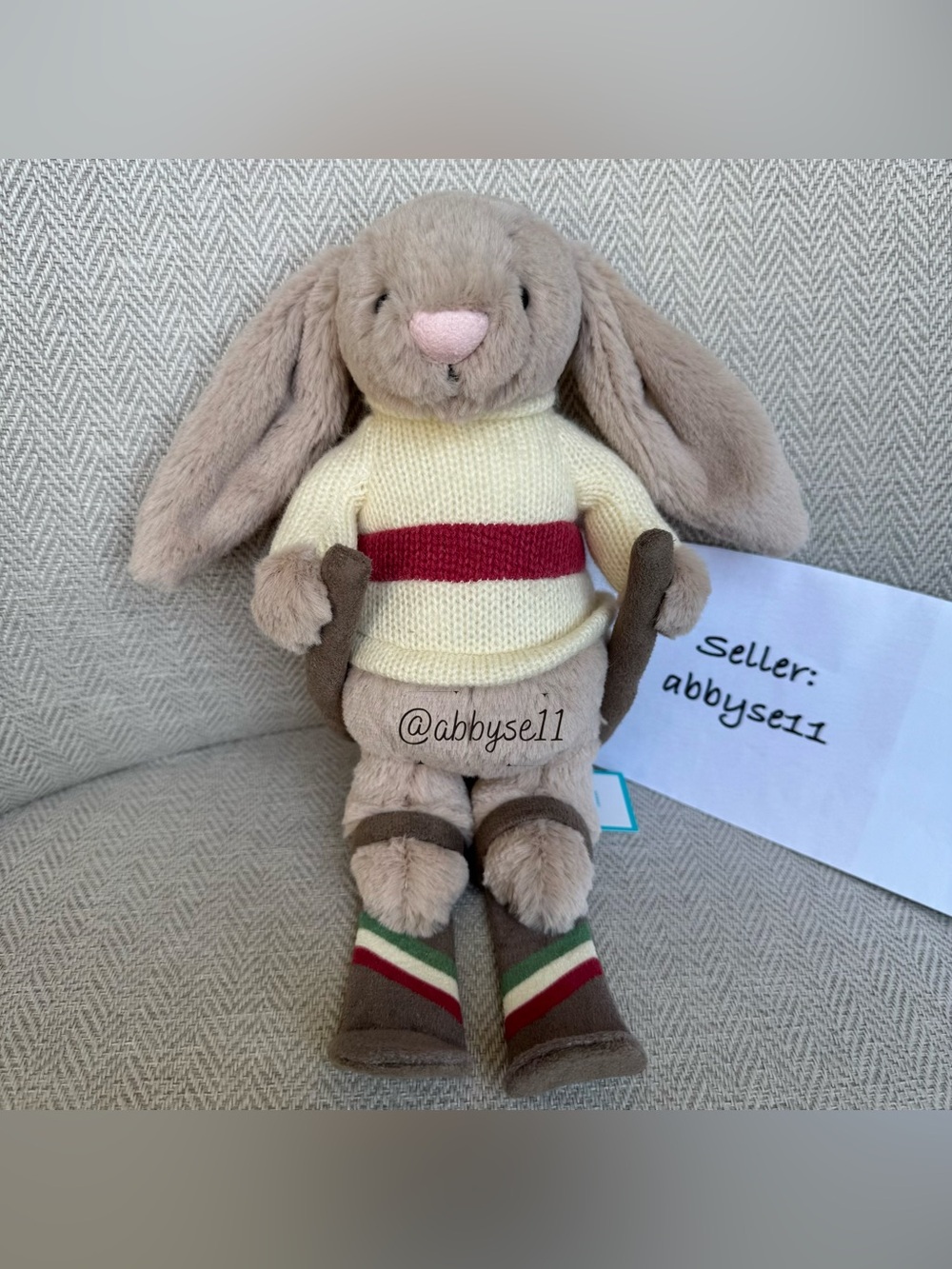 Jellycat Bashful Bunny Gold Medal Ski Outfit - Authentic - BNWT - Fast Ship
